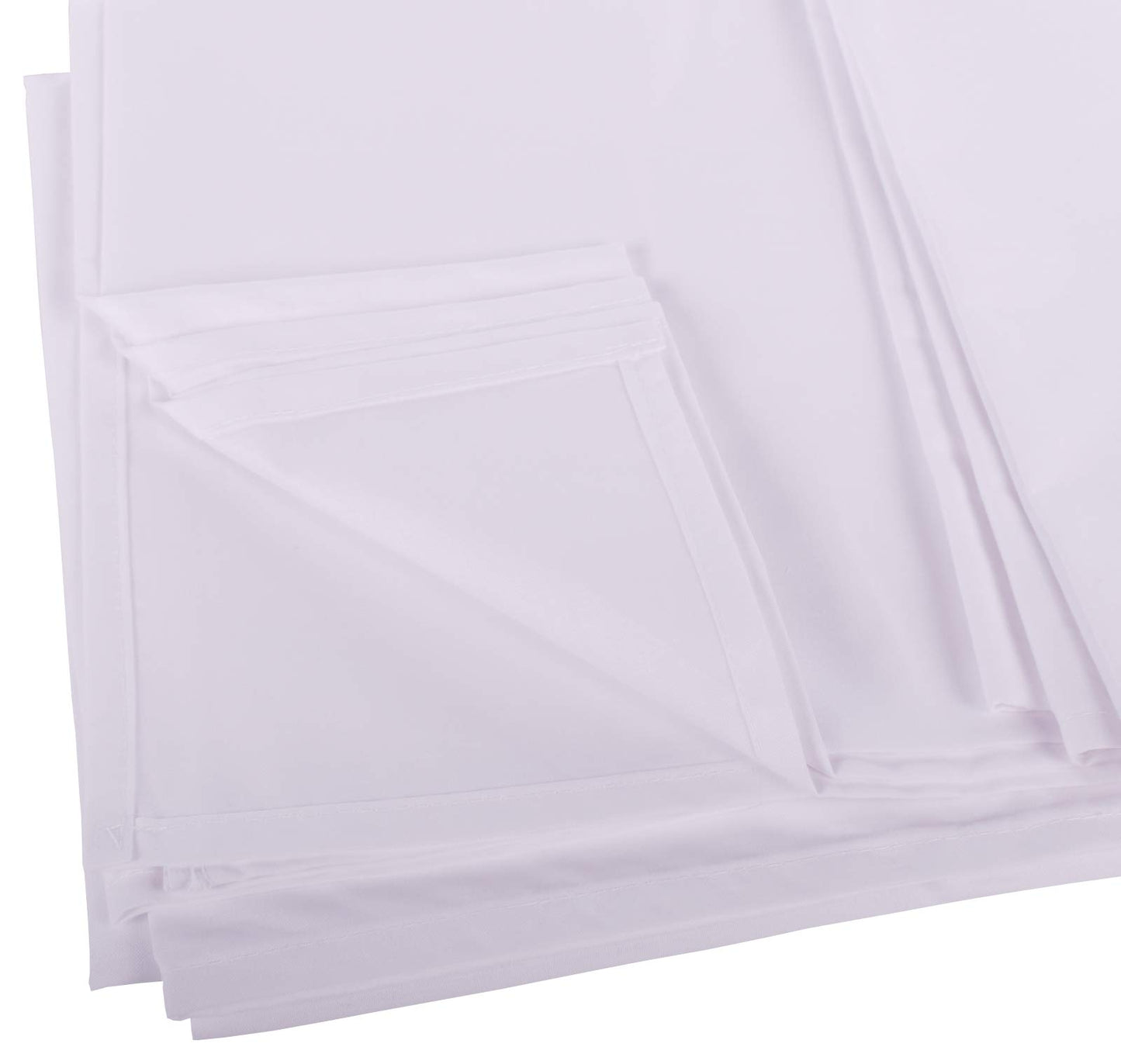 Smooth bed sheet without elastic, made of 100% cotton, white color, also suitable for tablecloths/summer sheets in various sizes (240 x 290 cm).
