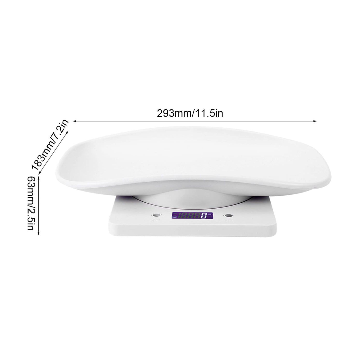 10 kg/1 g Digital LCD display for weighing infants with a toddler scale and non-slip pad for cats dogs measuring device electronic kitchen scale