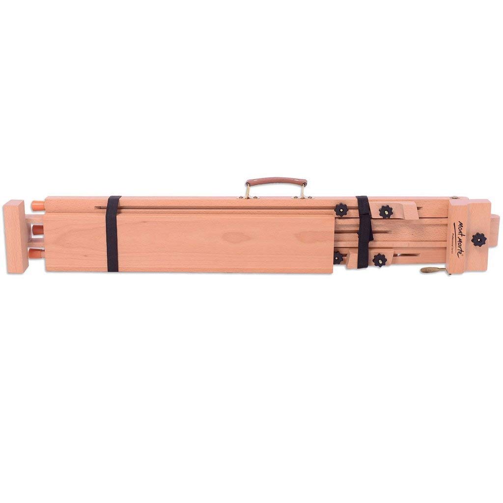 Mont Marte Heavy Duty Tripod Easel, foldable, adjustable artist easel made of beech wood for painting, for canvases up to 120cm.