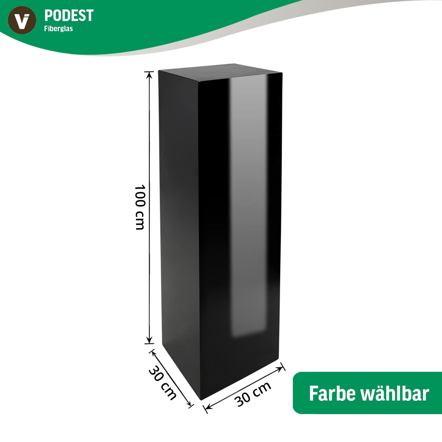 VIVANNO Podium decoration column pillar flower stand fiberglass concrete design anthracite 30x30x100