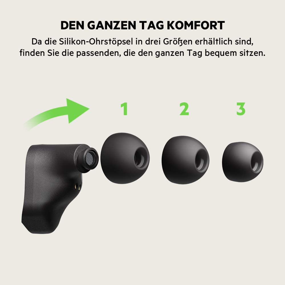 Belkin SoundForm True Wireless In-Ear Headphones (Bluetooth Earphones for iPhone, Samsung & Google devices, touch controls, charging case, 24 hrs playback time, noise isolation, sweatproof) - Black