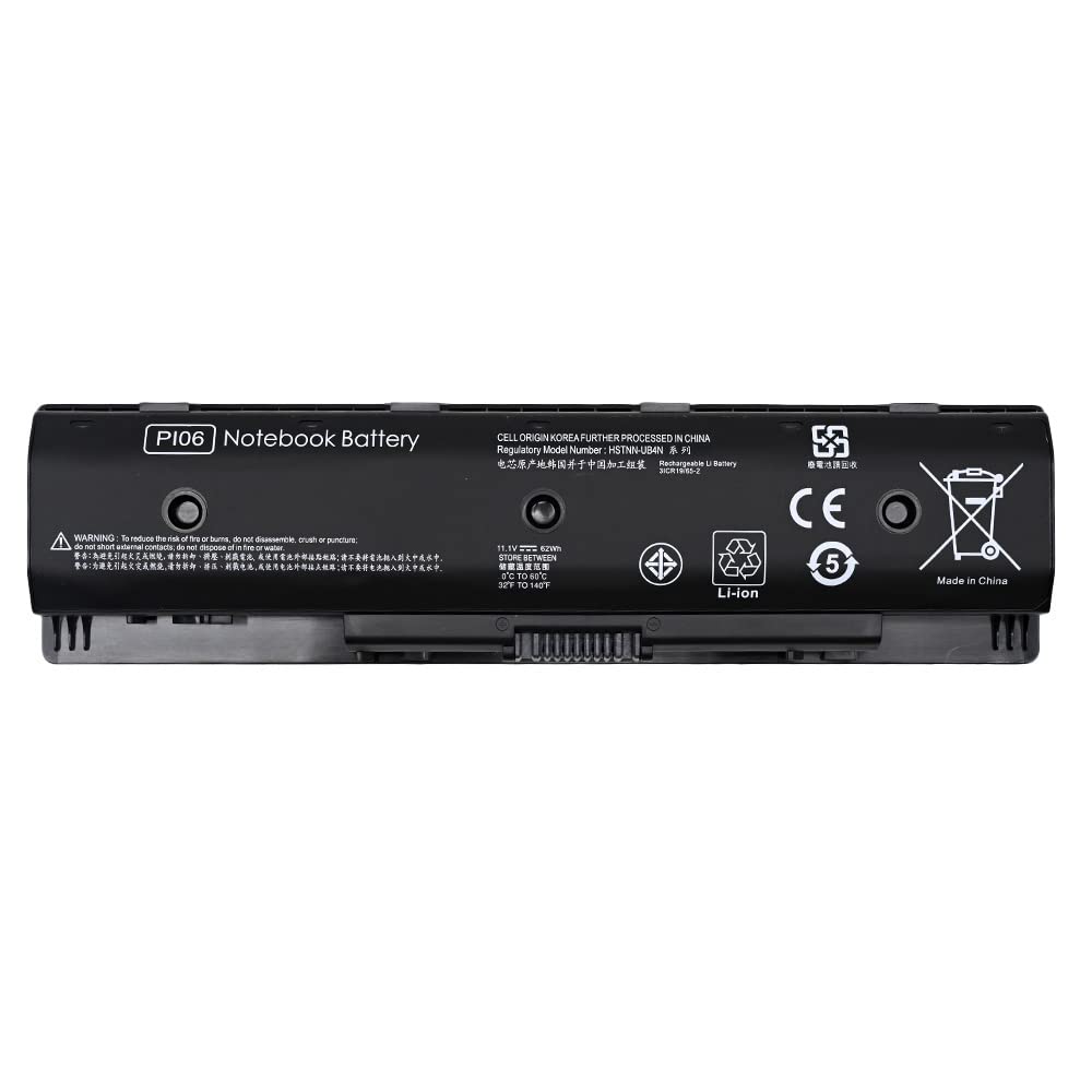 7XINbox 11.1V 5225mAh 62Wh PI06 HSTNN-LB4N HSTNN-LB4O HSTNN-YB4N HSTNN-YB4O Replacement Battery for HP Envy 14 14t 14z 15 15t 15z 17 17t 17z Touch 710416-001 710417-001 709988-421 709989-421