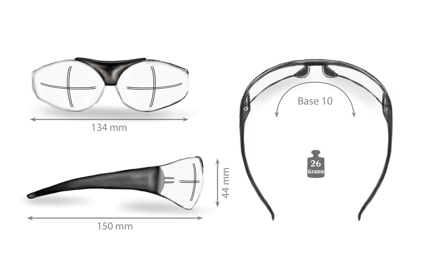 Helly® - No.1 Bikereyes® | H-FLEX® - unbreakable, fog-free, HLT® plastic safety lens according to DIN EN 166 | Motorcycle glasses, motorbike goggles, sports glasses | Glasses: moab 4 - triple skull