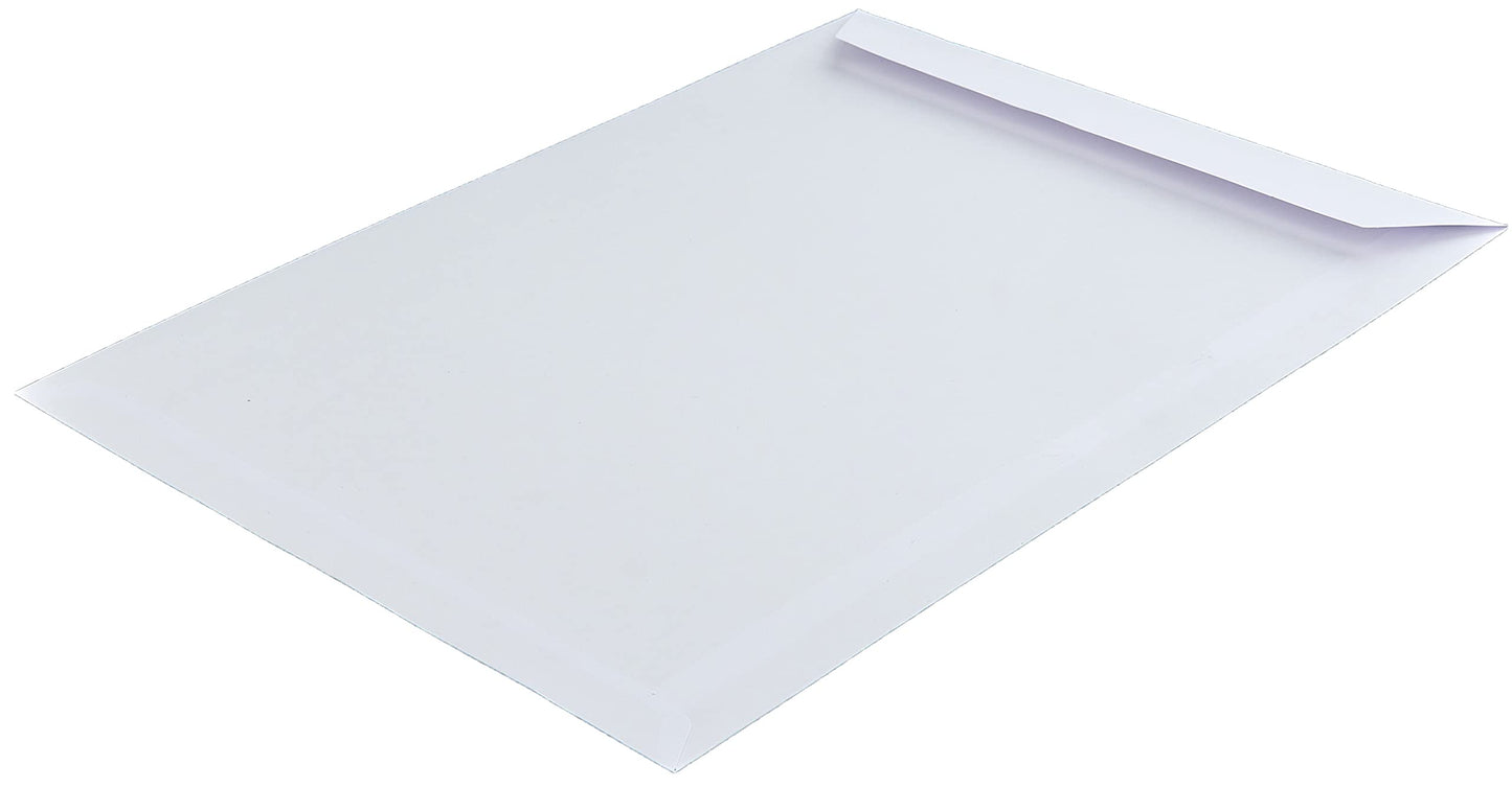 250 pieces, shipping envelopes, C4, without window, white, self adhesive, 229 x 324 mm, envelopes, straight flap, 120 gsm offset, plain letter covers