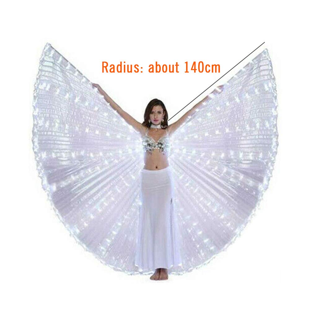 LED Angel Wings with LED Angel Wings, 360 Degree LED Swivel, Complete Swivel, LED Wings for Carnival, Halloween, Christmas (white)