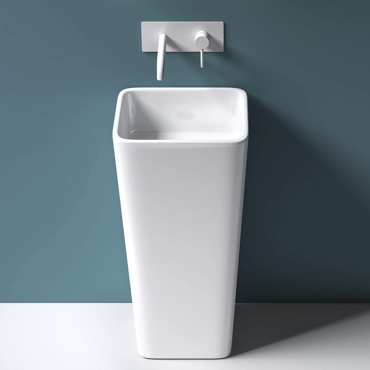 Mai & Mai design free-standing pedestal sink Col31 White, made of mineral cast, washbasin, dimensions: 40x35x82cm