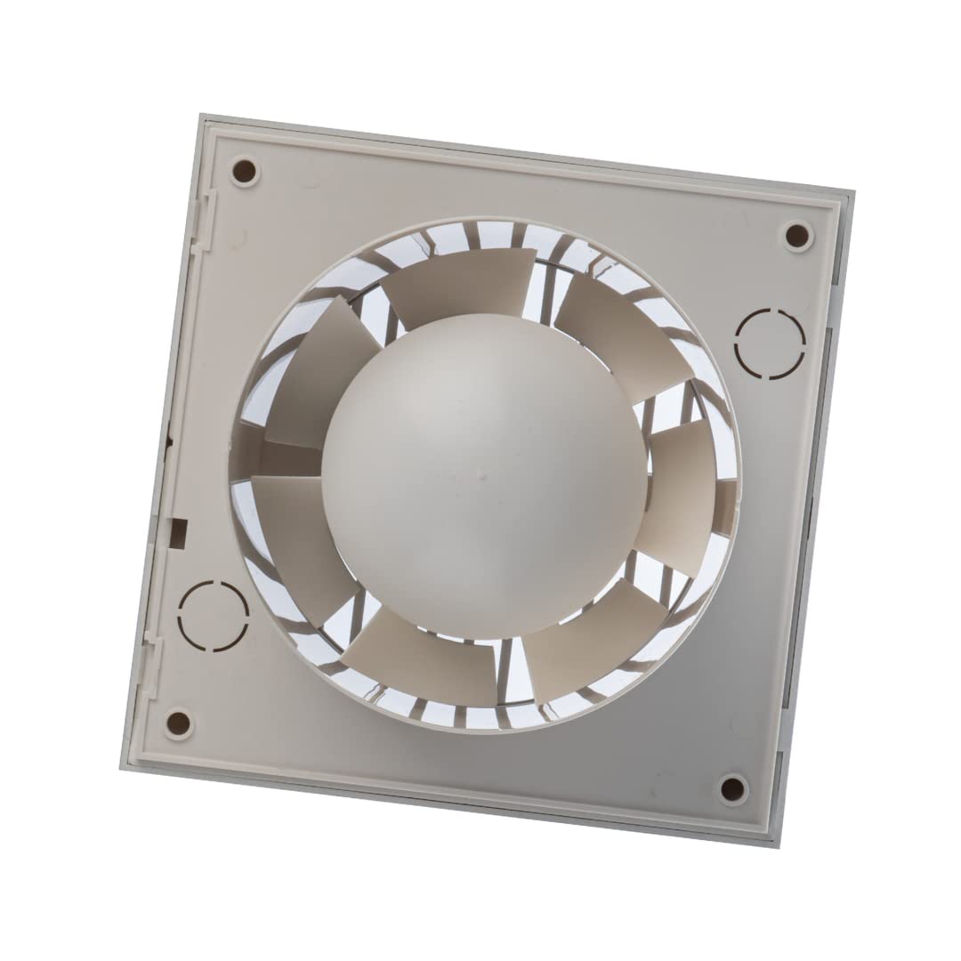 EUROPLAST Ø 150mm bathroom fan with humidity sensor and timer. Quiet plastic ventilator in silver.
