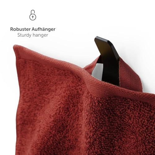 Blumtal Premium terry towels set 4 pieces 100% cotton - Oeko-TEX certified bath towel 2X (70x140 cm) + towel 2X (50x100 cm) - absorbent terry towel set - red towels