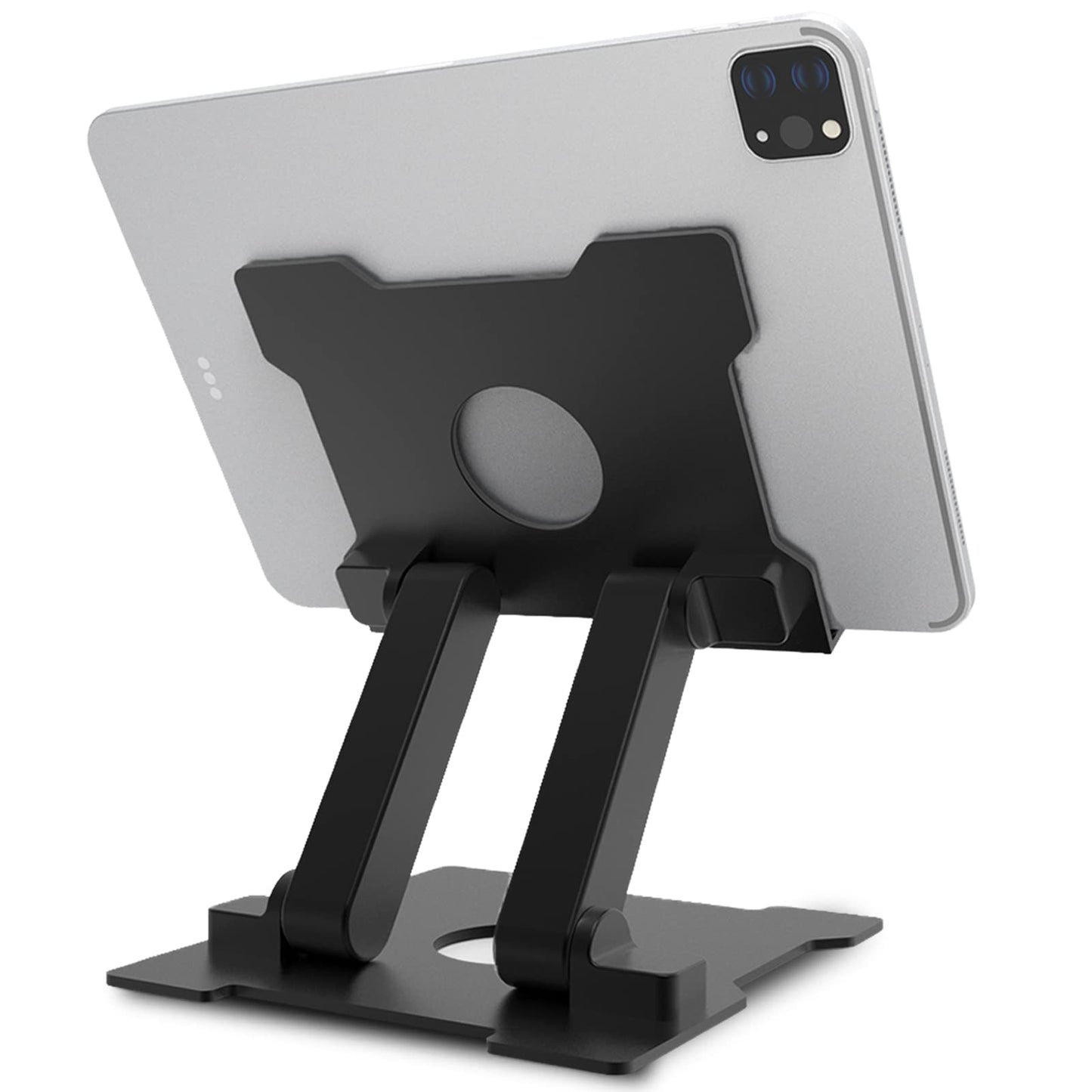 AJ Adjustable Aluminum Tablet Stand Tablet Holder Compatible with iPad Pro Air Mini 11 12.9 iPhone 15 Huawei MatePad Galaxy Tab up to 13.5 inches - Black