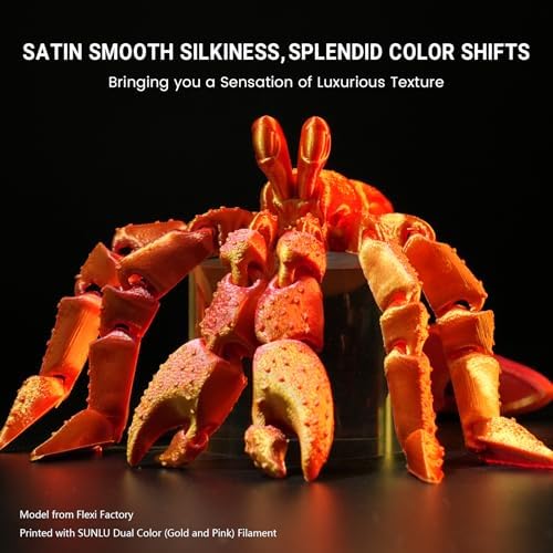 SUNLU Silk PLA Plus 3D printer filament, two-color glossy PLA+ filament 1.75mm, silk textures, 360° rotation reveals diverse colors, dimensional accuracy +/-0.02mm, 1kg spool (2.2lbs), Black White.