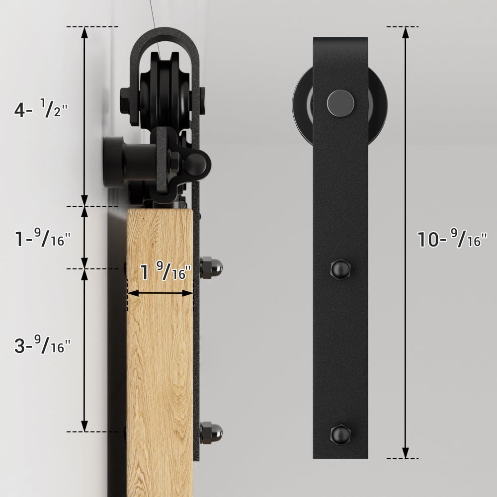 243cm/8FT Sliding Barn Door Hardware Kit Sliding Door System Accessory for Interior Doors, Black