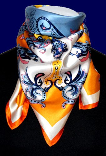 Lorenzo Cana luxury women's silk scarf intricately printed scarf 100% silk 90 cm x 90 cm harmonious colors women's scarf wrap 89023