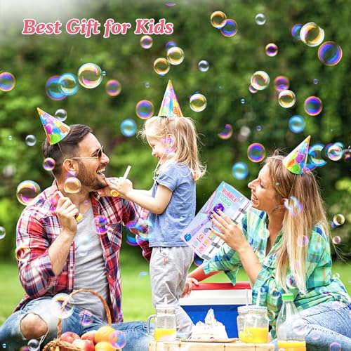 Bombble Fairy Bubble Wand, Electronic Bubble Machine Kids Wand 5000+ Bubbles/Min with Bubble Solution/LED, Bubble Toy Birthday Gift for Girls & Boys 345678