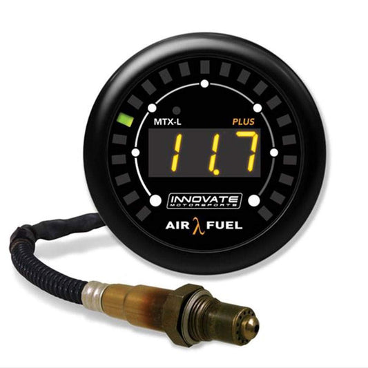 Innovate 3918 MTX-l Plus Digital Wideband Air/Fuel Ratio Gauge, in Set, Black.