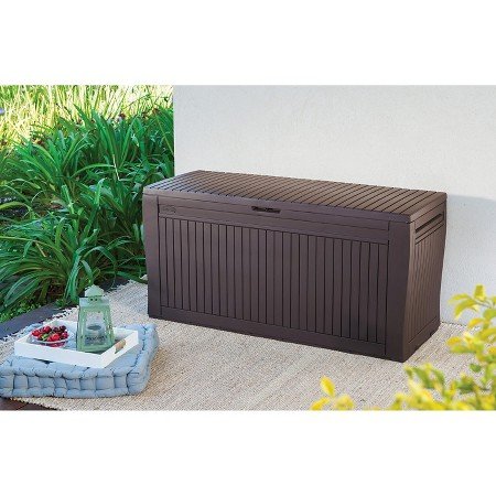 Koll Living cushion box / storage box 270 liters, 100% waterproof with ventilation, no bad smell / mold, modern wood look, lid can support up to 250 KG (2 people)