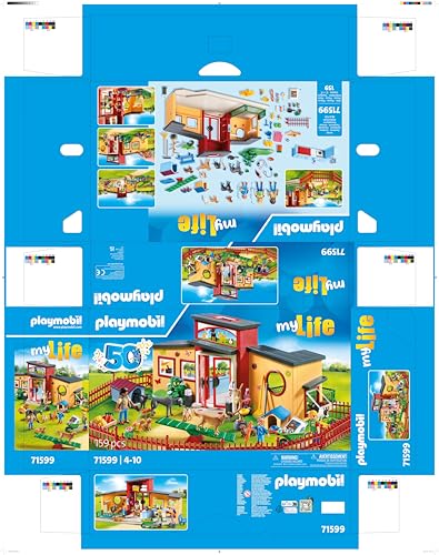 PLAYMOBIL MyLife 71599 Animal Hotel 'Paw', large pet hotel with 10 animals, great care accessories and cute decorative stickers, detailed toy for children aged 4 and up