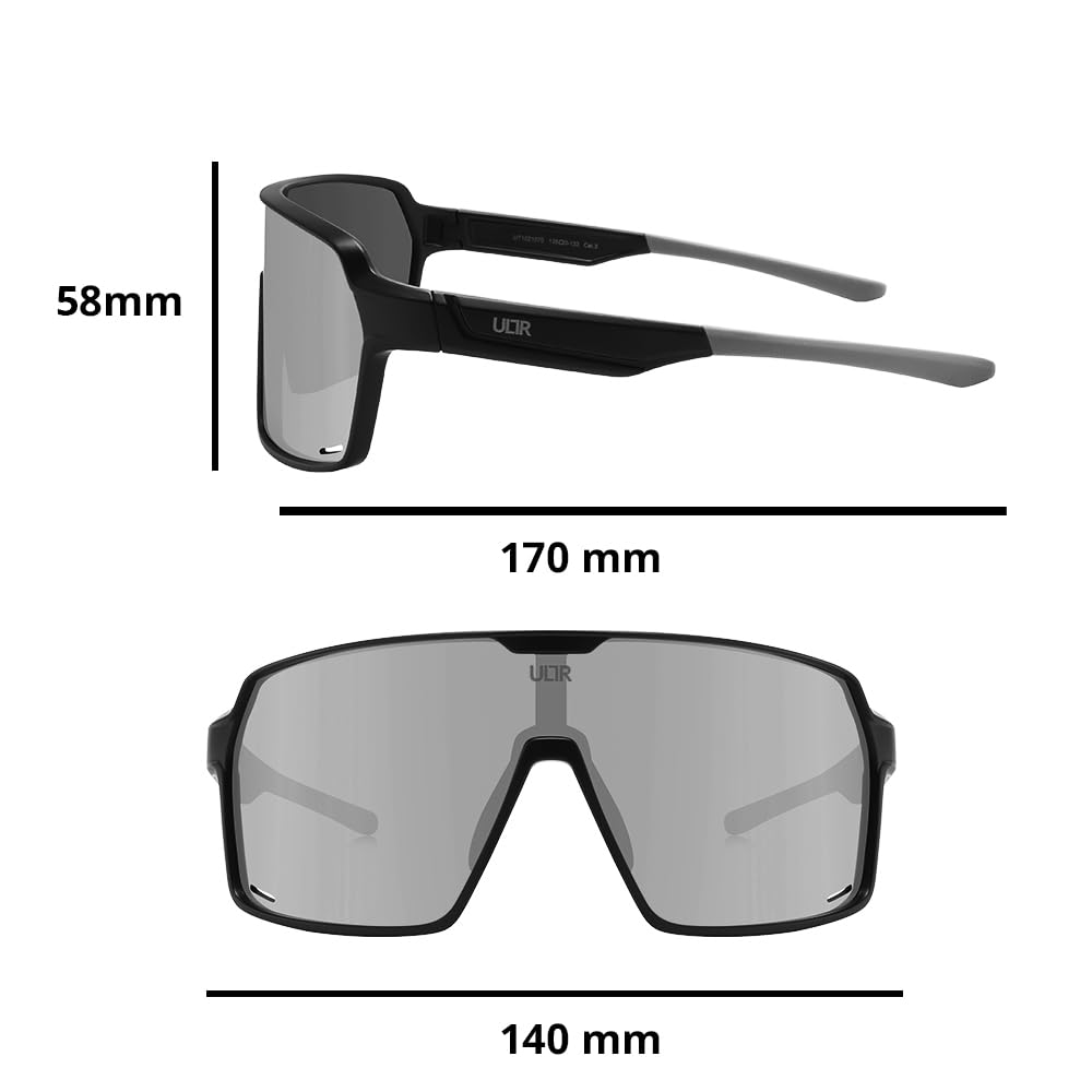 ULTR Sports Glasses Men SWIFT - Lightweight Cycling Glasses Women - Comfortable Sports Sunglasses with Anti-Slip Pads - Quick Glasses Road Bike Glasses, Running, Beach Volleyball & MTB Glasses (White (Blue Lens))