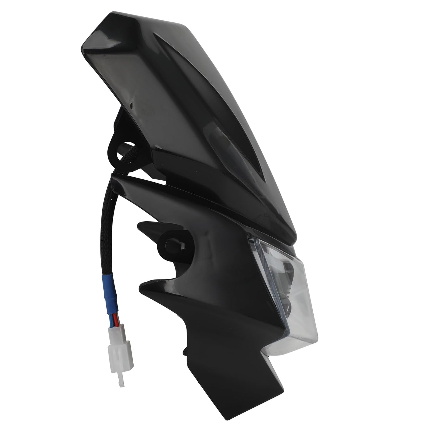 JFG RACING Motorcycle Headlight, Motorcycle Light Mask Fairing Mask Daytime Running Light Headlight Waterproof for Dirt Pit Bike Dual Sport Enduro-Black