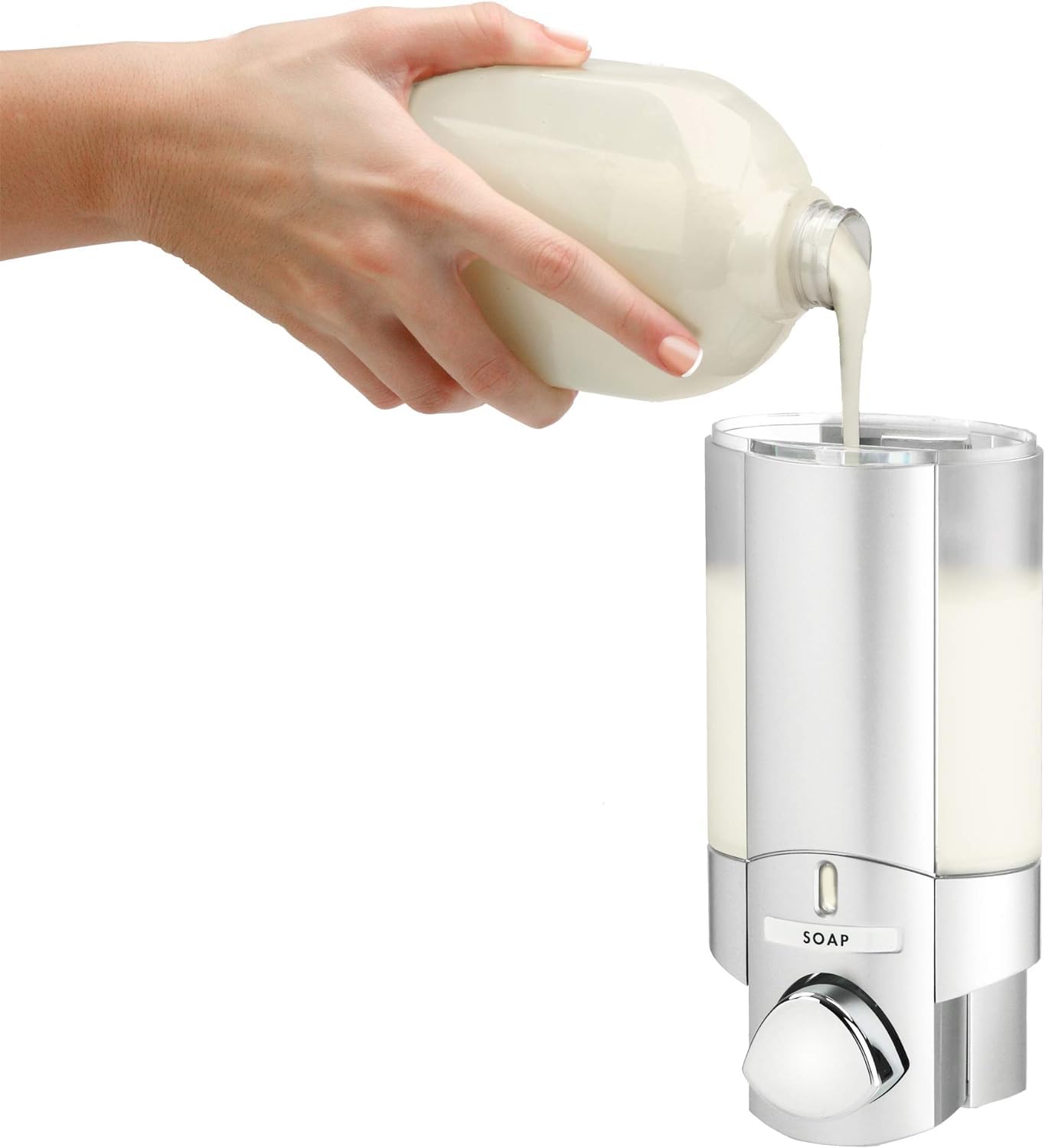 66335 Aviva III Satin Soap Dispenser (Matte Chrome) with 3 Chambers