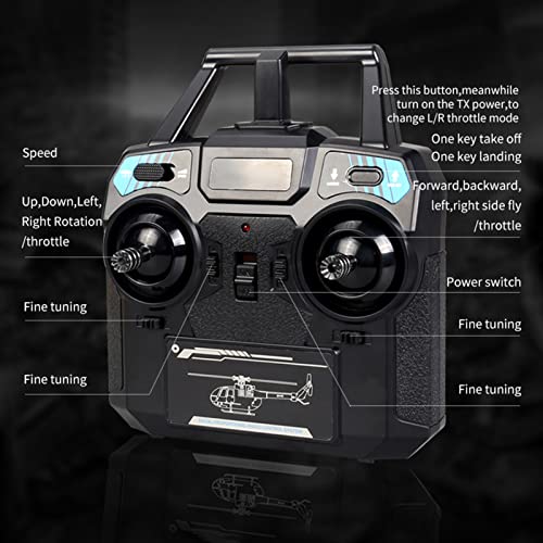 KKnoon Helicopter RTF Remote Control Helicopter Indoor Outdoor Aircraft Gift for Beginners Kids Adults, 2.4 GHz Toy, Gray
