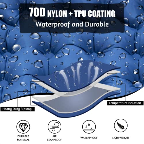 iHEAT camping sleeping pad, self-inflating sleeping mat 2023, upgraded sleeping pad with air pillow for hiking and traveling, waterproof air mattress, compact hiking mat