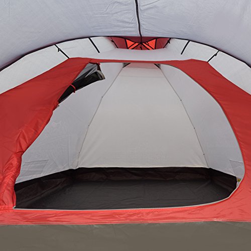 JUSTCAMP Camping tent Scott 4, with vestibule; Dome tent for 4 persons (double-walled) - gray