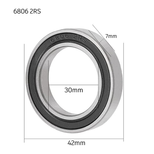 10 pieces 6806 2RS ball bearings 30 mm x 42 mm x 7 mm double sealed deep groove ball bearings for DIY, lathes, motors, 3D printers, milling machines, various mechanical devices, etc.