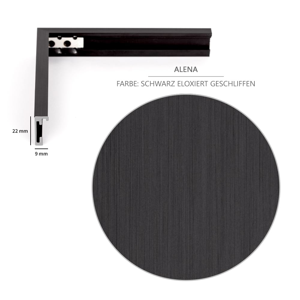 HaakDesign slim picture frame Alena Aluminum 80 x 120 cm Black (matte) Photo frame, gift idea