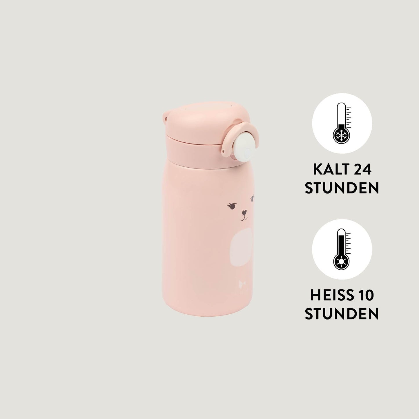 Fabelab Kids Water Bottle 320 ml | Bunny Stainless Steel BPA Free | Leak-proof for School | Water Bottle