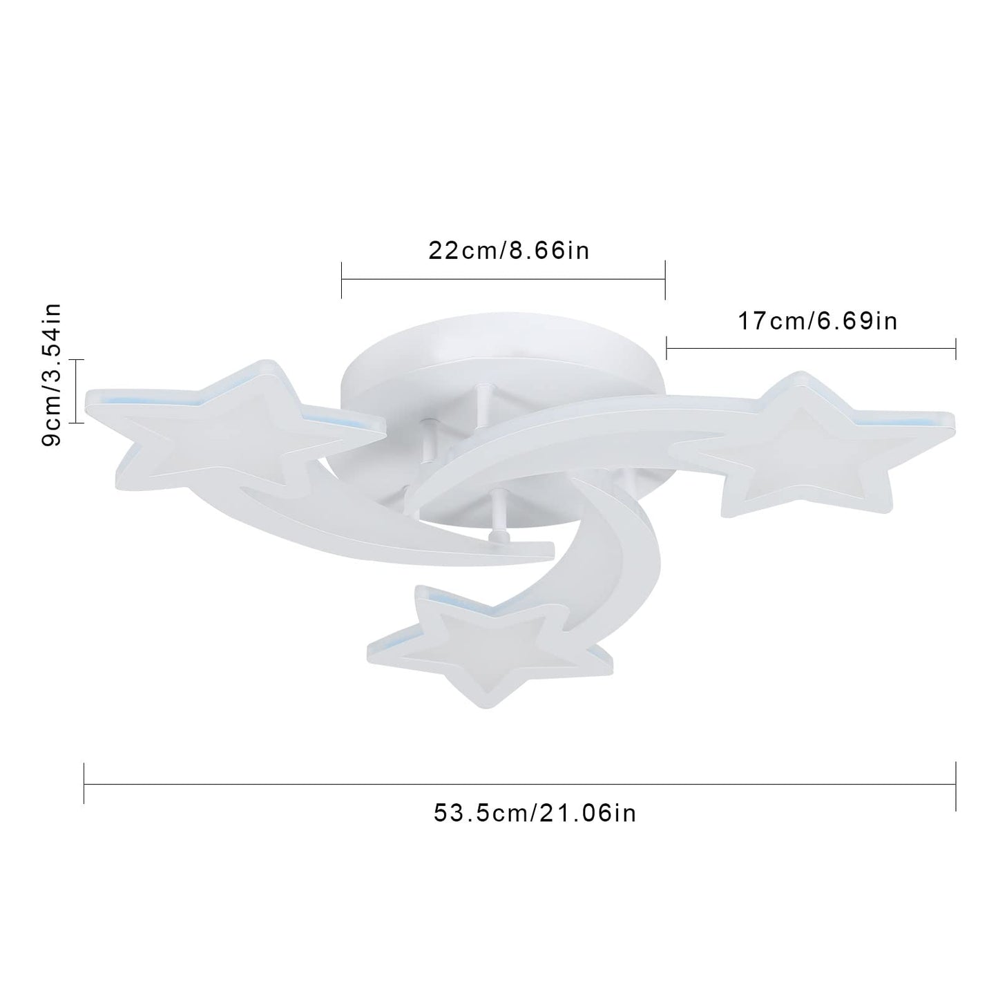 Lovely dimmable LED ceiling light with remote control, 30W modern star design ceiling lamp, white starry sky light ceiling lighting for children's room bedroom dining room.