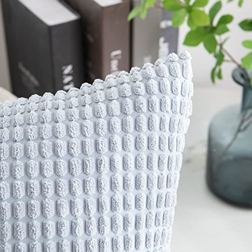 MIULEE Set of 2 Corduroy Pillow Covers Decorative Throw Pillow Case Soft Cushion Cover for Couch Bed Sofa Living Room Bedroom 12x20 inch Grey Blue