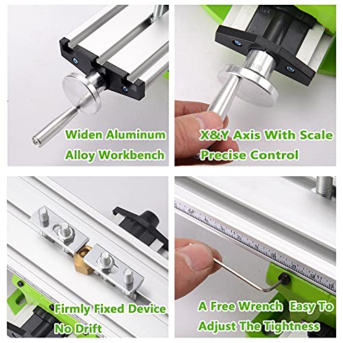 PEALOV Cross Table Milling Table, Milling Table Work Table Machine, cross table drilling machine metal milling machine, cross slide table coordinate table cross table drilling table home improvement DIY bench drill, 310*90mm