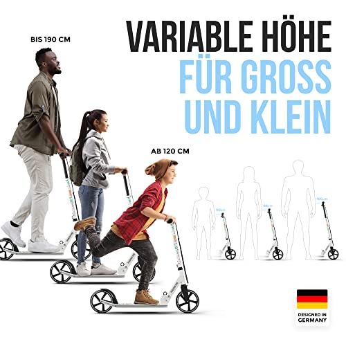 Apollo Phantom Pro City Scooter - XXL wheels, foldable, height-adjustable, kick scooter for adults, kids, and teens, compact city roller.
