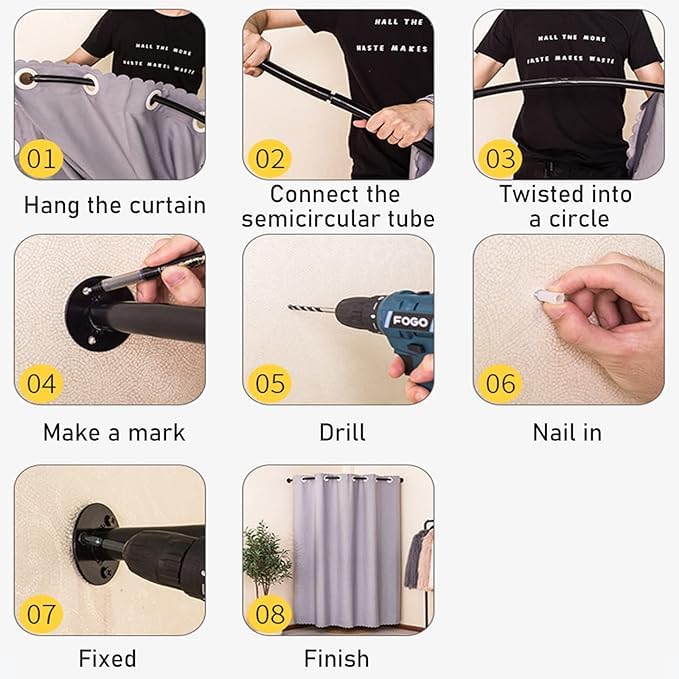 HIYOUGO Portable Freestanding Dressing Room, Temporary Fabric Changing Room, Dressing Tent for Clothing Stores, Theaters, Tailors, Offices, and Photography Studios.