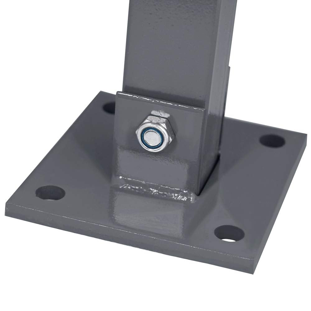 Jopassy 3* parking bollard barrier with 3 keys, steel foldable parking lock with reflective strips, sturdy base barrier post set.