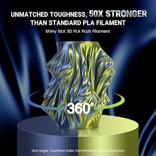 SUNLU Silk PLA Plus 3D printer filament, two-color glossy PLA+ filament 1.75mm, silk textures, 360° rotation reveals diverse colors, dimensional accuracy +/-0.02mm, 1kg spool (2.2lbs), Black White.