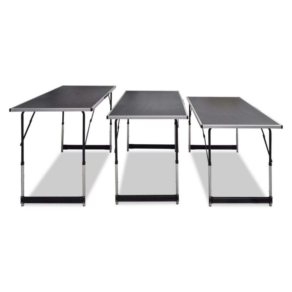 Anself wallpaper table multifunction table foldable black 3pcs. Adjustable height 73/80/87/94 cm.