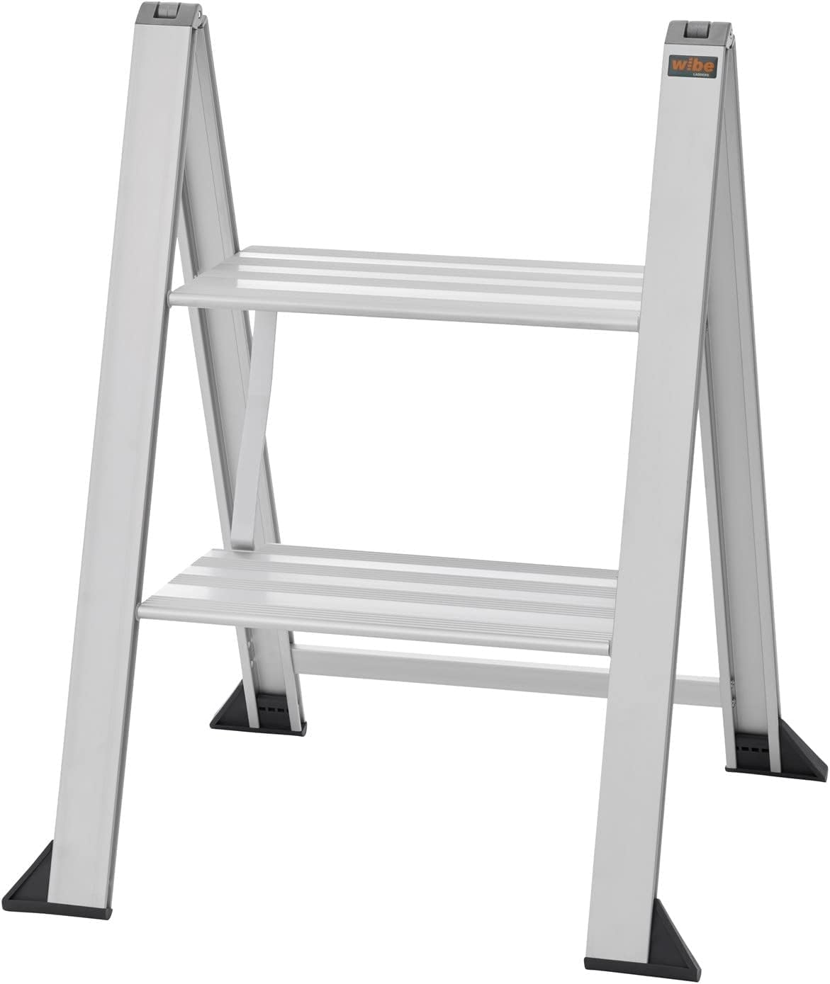 Aluminum step ladder Vikingstep Mini by W.Steps I 480mm high I Load capacity up to 150kg I Compact aluminum folding step ladder with 2 steps I Only 35mm wide I 728141