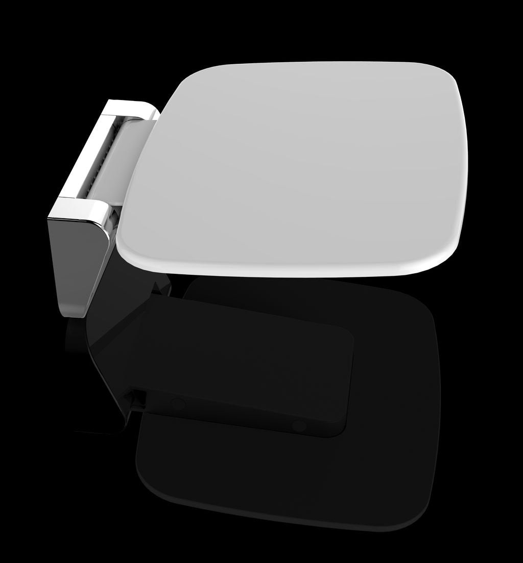 impex-bad_de Shower Seat Chrome-white Wall-mounted 150 kg capacity incl. mounting material 35 cm width