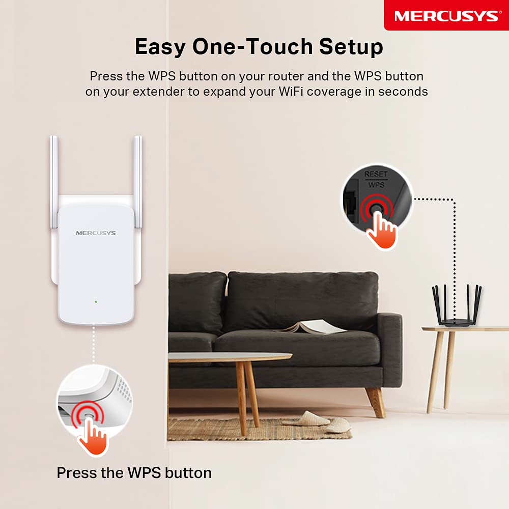 Mercusys ME30 WiFi Extender Repeater AC1200 (867Mbps 5GHz + 300Mbps 2.4GHz, WiFi Repeater, App Control, Signal Strength Indicator, compatible with all WiFi devices, AP Mode)
