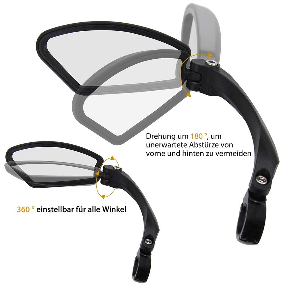 Arkham bicycle mirror rearview mirror HD stainless steel mirror Generation 2.0 One pair (2 pieces square)