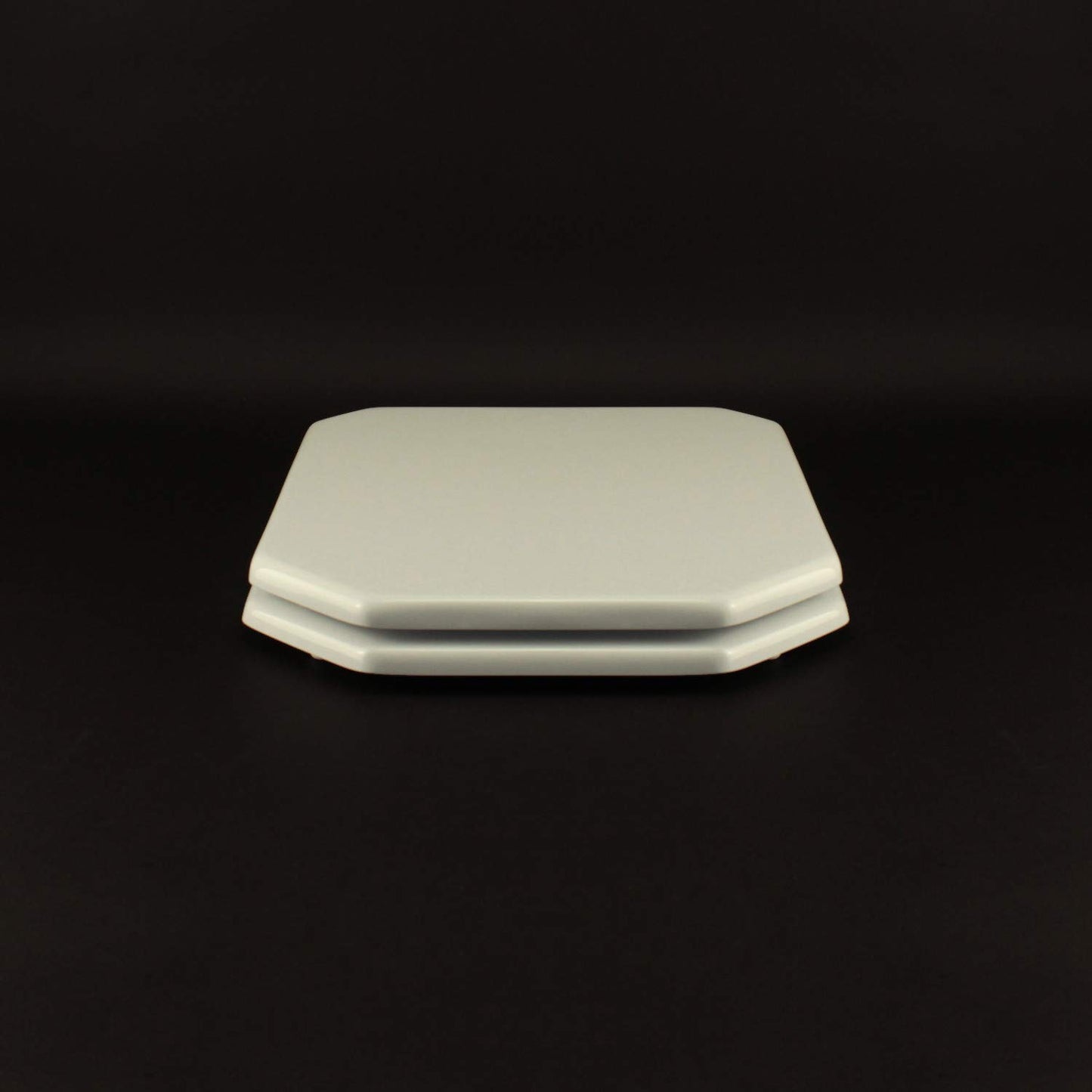 ACB/COLBAM wooden toilet seat with polyester cover, 1930 octagonal, white, Cromo-Duravit hinge