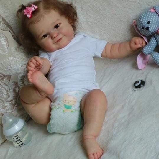 Anano Reborn full silicone baby doll lifelike girl 50CM baby dolls like a real baby doll girl Maddie, waterproof full body silicone soft newborn reborn babies.