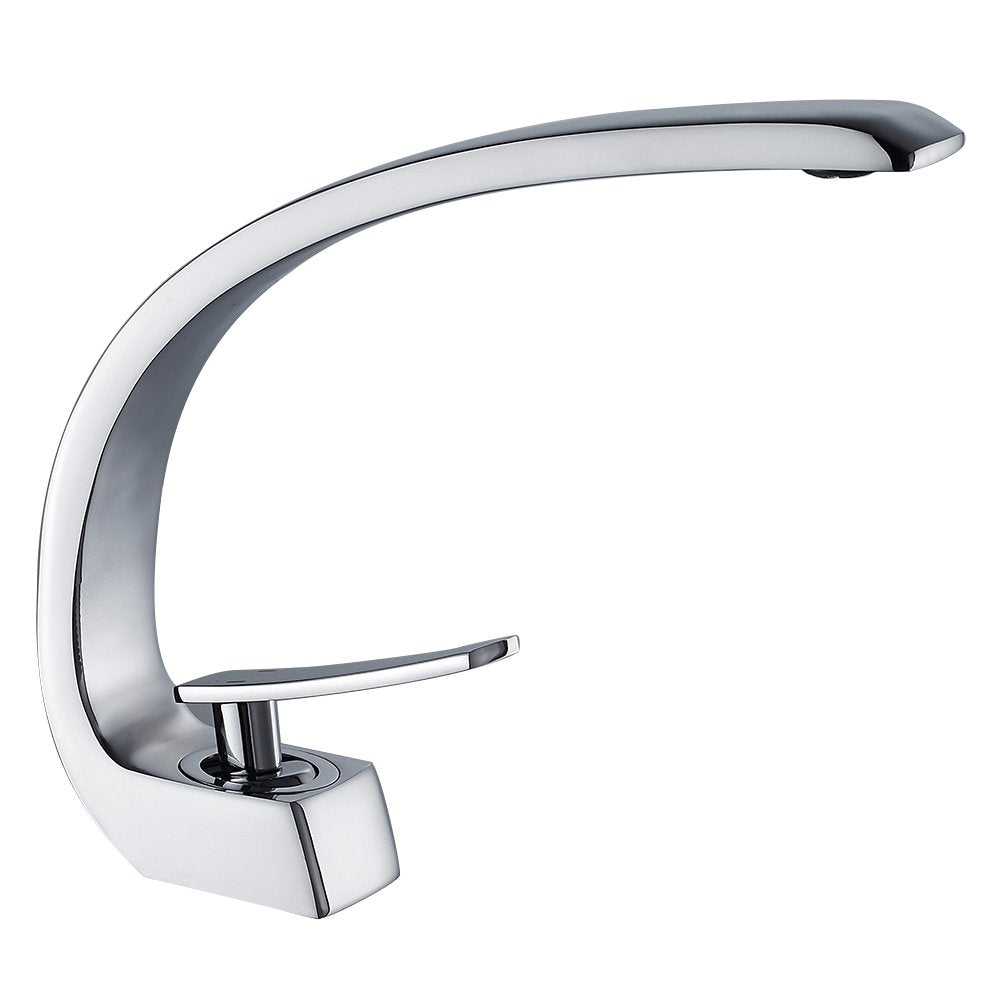 Bathroom faucet Chrome single handle mixer modern for bathroom (Chrome)