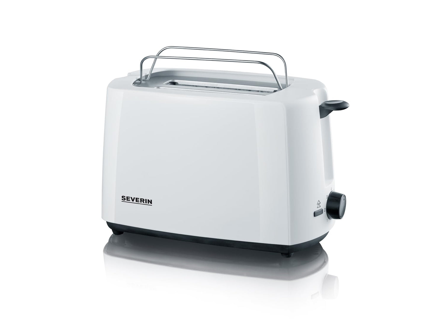 SEVERIN Automatic Toaster with roll attachment, high-quality, with crumb tray, 700 W power, white/black, AT 2286