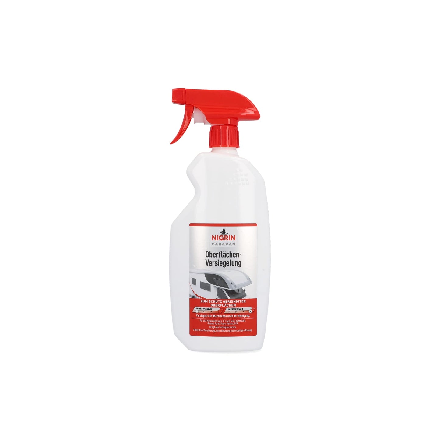 NIGRIN CARAVAN surface sealant, forms a water and dirt-repellent seal, protects against weathering, for materials such as paint, glass, plastic, rubber, acrylic, Plexy, 0.75l
