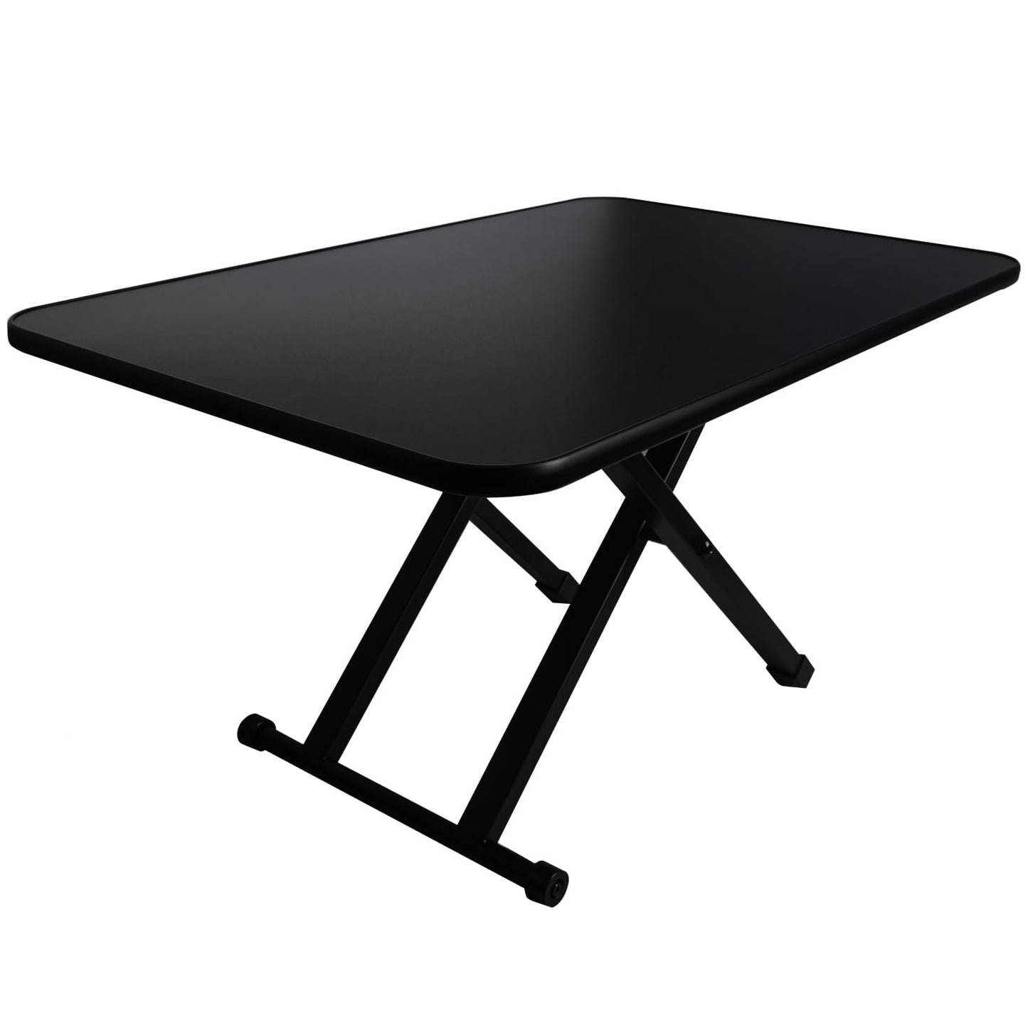 KD Essentials - Desk standing desk converter, 5.5-41 cm height adjustable table to work standing up, extra wide (ergonomic standing desk with 10 kg weight capacity for large laptops/monitors, black)