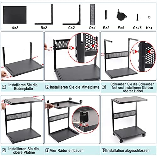 Which PC Stand Iron Computer Stand 2 Layer CPU Holder with Wheels for Desk (C-Style Small)