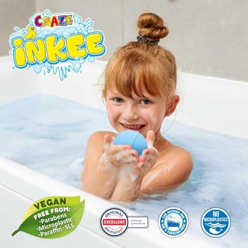 INKEE Bath & Beauty Advent Calendar for Kids - Bath Fun Toy Advent Calendar for Girls, Christmas Calendar with bath bombs, bath ball, bath salts & hair accessories.