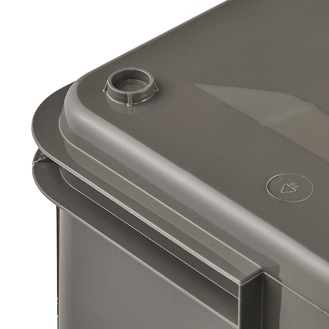 keeeper storage tub with handles, Euro-Box XL, made from Procyclen, 28 l, Bruno Eco Line, Eco-Grey